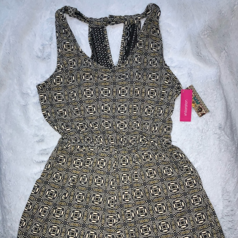 NWT xhilaration tan & black tribal print romper